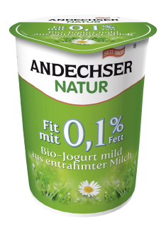 Andechser BIO Joghurt mild 0,1 % Fett - 500 g Becher