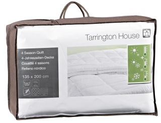 Tarrington House 4-Jahreszeiten-Steppdecke aus Mikrofaser 138 x 200 cm - 800 g Packung