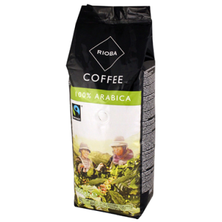 Rioba Coffee Beans Fairtrade Arabica ganze Bohnen 1 kg Beutel
