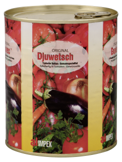 Alimpex Djuvec, tafelfertige Gemüsemischung mit Tomatensauce - 790 g Dose