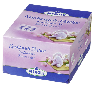 Meggle Butter Rolle Knoblauch 62 % Fett - 8 x 125 g Packungen