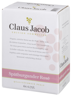 Claus Jacob Spätburgunder QbA Roséwein - 6 x 0,75 l Flaschen