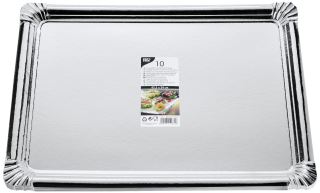 Papstar Servierplatten Silber Pappe, stabiler...