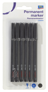 aro CD-Marker Schwarz - 6 Stück