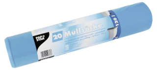 Papstar Müllsäcke 70  x  110 cm Blau 120 l Low Density Polyethylen (LDPE) 43 My - 20 Stück