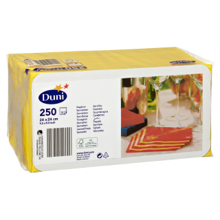 Servietten 3 Lagig 250 Stck. 24x24 Gelb