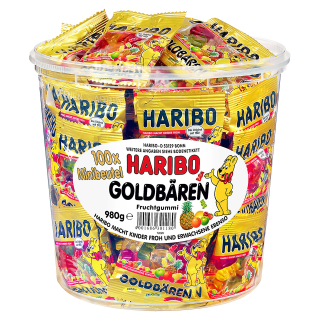 Haribo Mini Beutel -Goldbären- 100 Stück Dose