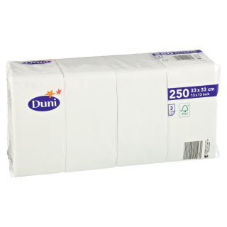 Duni Servietten 33 x 33 cm Weiß Zelltuch 1/8 Falz 3 lagig