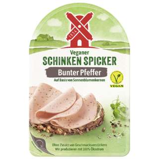 Rügenwalder Mühle Veganer Schinken Spicker Bunter Pfeffer gekühlt - 80 g Packung