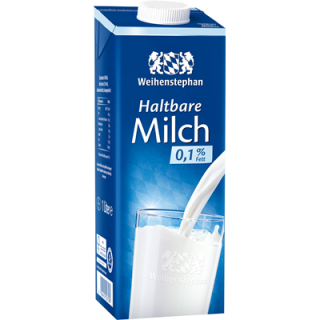 Weihenstephan H-Alpenmilch 0,1 % Fett, mit Schraubverschluss 1 l Packung