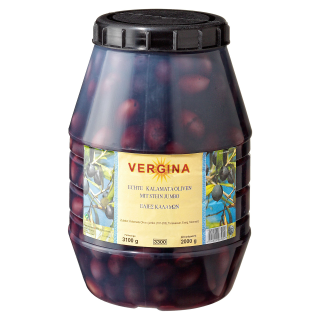 Alimpex Vergina echte Kalamata Oliven Jumbo - 3 x 3,30 l Kanister