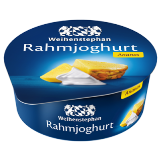 Weihenstephan Rahmjoghurt Ananas 8 % Fett - 150 g Becher