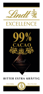 Lindt Excellence Schokoladentafel 50g - 99% - 100 g Tafel