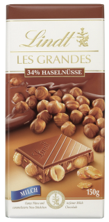 Lindt Les Grandes Tafel, Noisette Lait - 150 g Stück