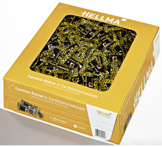 Hellma Espresso-Bohne in Zartbitterschokolade - 418 g Karton