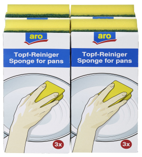 Aro Topfreiniger Schwämme mit Griff 4x3 / 4er