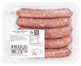 Grobe Bratwurst, 5 Stück à 125 g, im...