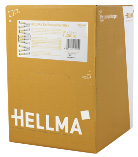 Hellma Kaffeeweißer-Sticks 500 Portionen à 2,5 g - 1,25 kg Karton