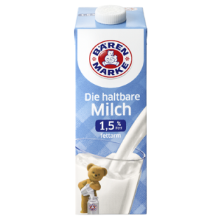 Bärenmarke H-Milch 1,5 % Fett - 12 x 1,00 l Packungen