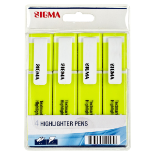 SIGMA Textmarker Gelb - 4 Stück