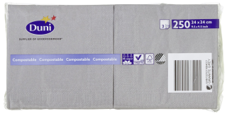 Servietten 3 Lagig 250 Stck 24x24cm Granite Grey