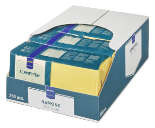 METRO Professional Servietten Gelb 33  x  33 cm 1/4Falz 3...