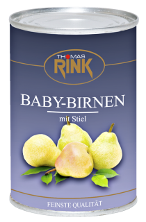 Rink Baby-Birnen mit Stiel - 420 g Dose