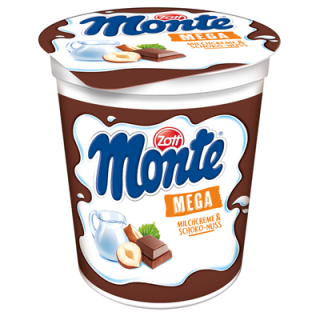 Monte XXL, Milchdessert mit Schoko und Haselnuss 13,3 % Fett - 1 x 400 g Becher