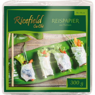 Ricefield Reispapier quadratisch 16 x 16 cm - 1 x 300 g Beutel
