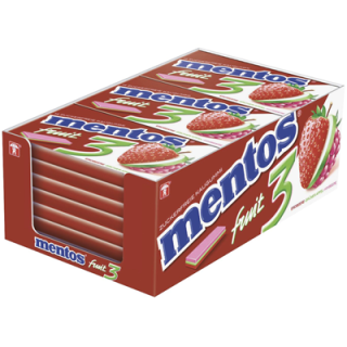 Mentos Kaugummi 3 Streifen - 12 x 33 g Stücke