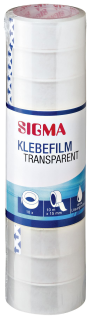 Sigma Klebefilm 15 mm  x  10 m Transparent - 10 Stück