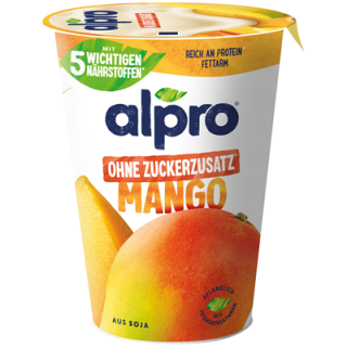 alpro Soja Joghurtalternative Mehr Frucht Mango vegan gekühlt - 400 g Becher