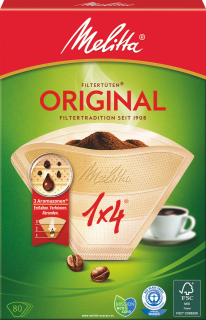 Melitta Filtertüten Aroma Naturbraun 1 x 4 - 80 Stück Packung