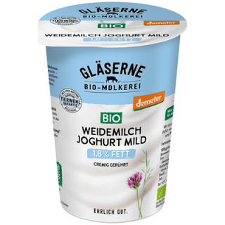 GLÄSERNE MOLKEREI Bio Joghurt Natur 1,8 % Fett - 500 g Becher