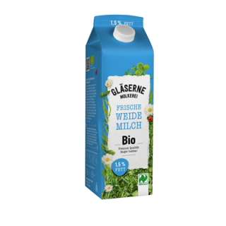 Gläserne Molkerei Bio Weidemilch 1,5 % Fettgehalt -...