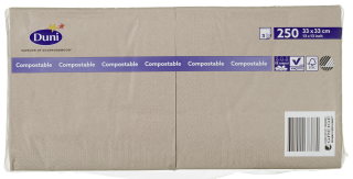 Duni Servietten Greige 33 x 33 cm 1/4Falz 3 lagig