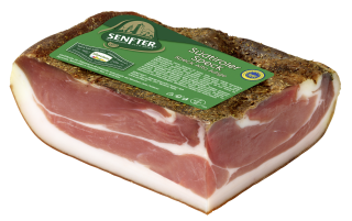 Senfter Südtiroler Markenspeck 1/4 Stück mit Schwarte - 1 kg