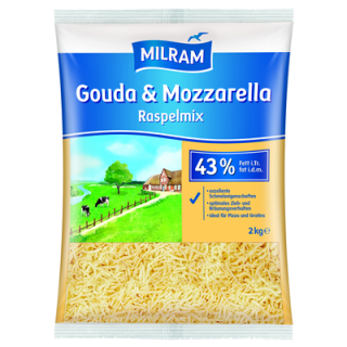 Milram Raspelmix Gouda / Mozzarella - 2 kg Beutel