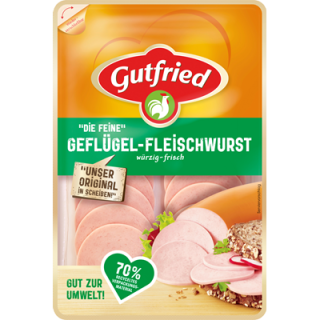 Gutfried Geflügel Fleischwurst "Die Feine" - 100 g Packung