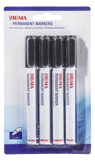 Sigma Permanent Marker Schwarz 4er
