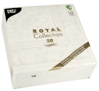 Papstar Servietten Weiss Ornaments 40  x  40 cm Royal...