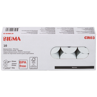 SIGMA Kassenrollen CR 03 Thermo 80 mm x 50 m 10 Stück