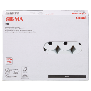 SIGMA Kasssenrollen Thermo 40 m x 57 mm 20 Rollen