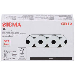 SIGMA Kassenrollen Thermo 57 x 46 x 25 cm 15 Stück