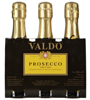 Valdo Prosecco DOC Extra Dry Schaumwein, Sekt extra trocken - 8 x 200 ml Packungen