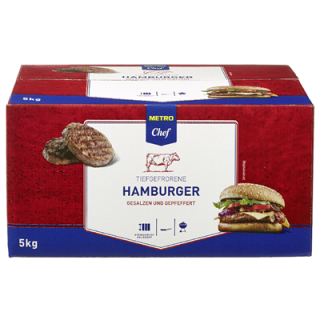METRO Chef Hamburger Patty Handmade Style tiefgefroren 25 Stück à ca. 200 g - 5 kg Karton