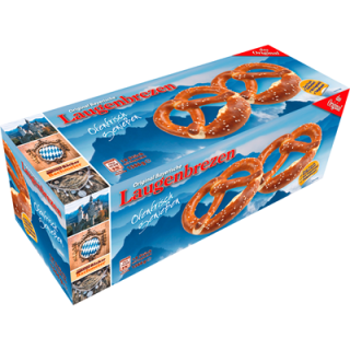 Bäcker Bachmeier Laugenbrezen zum fertig backen, tiefgefroren, 18 Stück à ca. 85 g - 1 kg Schachtel