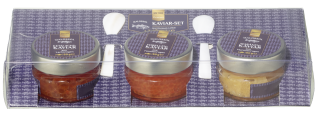 METRO Premium Caviar 3er Set bestehend aus á 50 g Keta Lachs Caviar, Forellencaviar und Hechtcaviar - 150 g Packung