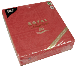 Papstar Servietten Rot Ornament 40  x  40 cm 1/4Falz 54 g...