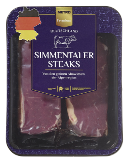 Metro Premium Simmentaler Rinderroastbeef vak.-verpackt, 2 Stück à ca. 200 g je kg